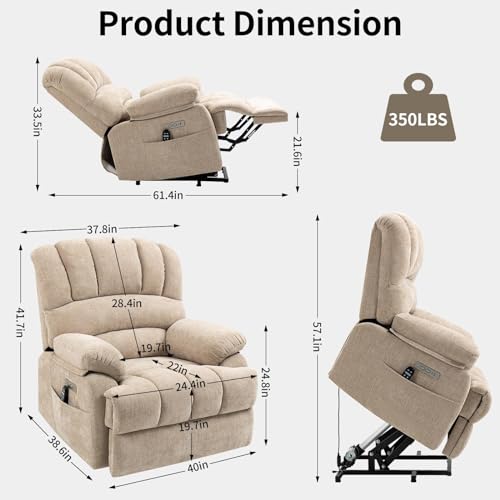 Sillón reclinable eléctrico tela antideslizante miniatura 2