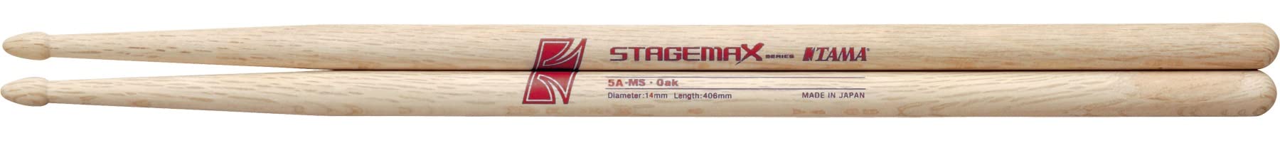 Tama Stagemax TAMA-O5A-MS Drumsticks Pair Length 406 mm Diameter 14 mm Unvarnished