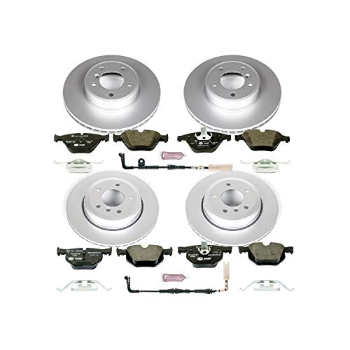Image of PowerStop Euro-Stop Fully Coated Front and Rear Brake Kit For BMW 525i 2004-06 |528i 2008-09 |530i 2004-07 - ECE-R90 Certified Brake Pads + Disc Rotor Upgrade, ESK5360