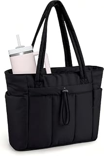 Large Tote Bag for Women | Multi-Pocket Travel Shoulder Bag with Tumbler Pocket | Work, Office, College, Travel & Daily Use Handbag