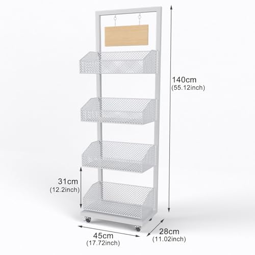 Présentoir polyvalent en métal sur roulettes, support de concession de magasin