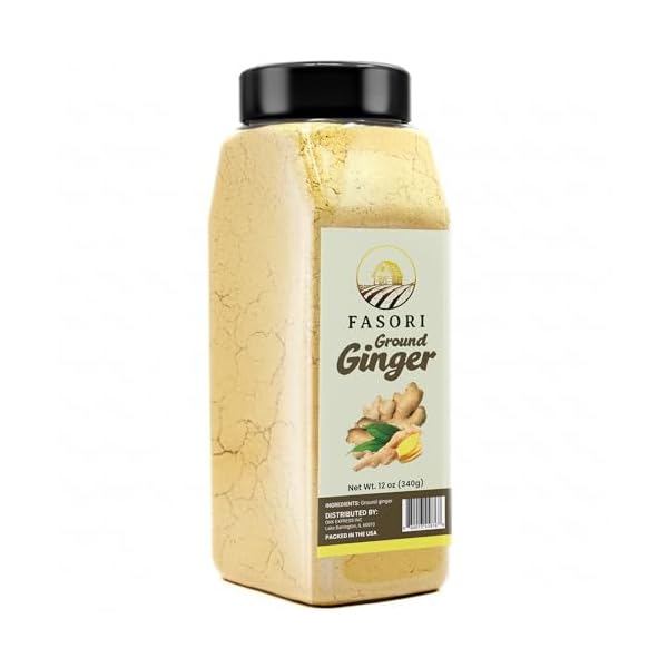 Fasori Ground Ginger Powder 12 oz (340 g) – Premium Fine Ginger Root, Fresh & Aromatic, Perfect for Cooking, Baking, Smoothies & Tea