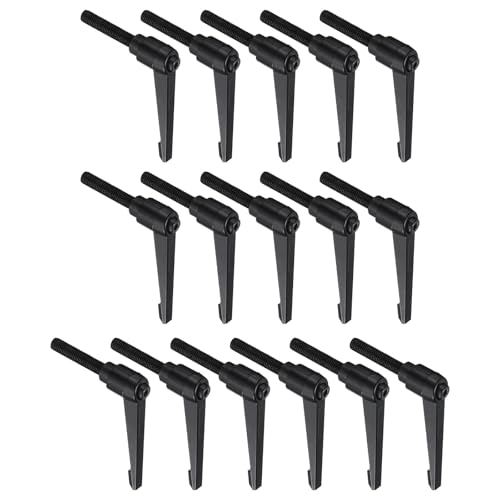 Image of uxcell 16pcs Lever Adjustable Handles M10 x 50mm Metric Male Thread, Level Clamping Handle Hand Stud Knobs Rotating Screw Handles Bolts with Locking Lever, Black