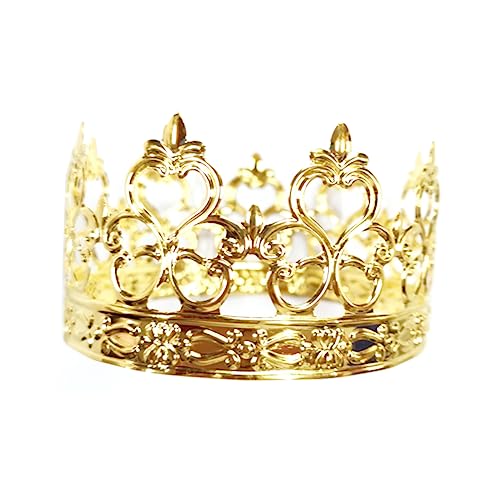 VICASKY Adorno de Hierro para Decoración de Pastel Adorno Real Dorado para Tartas de Cumpleaños Accesorios de Pastel para Fiestas Infantil