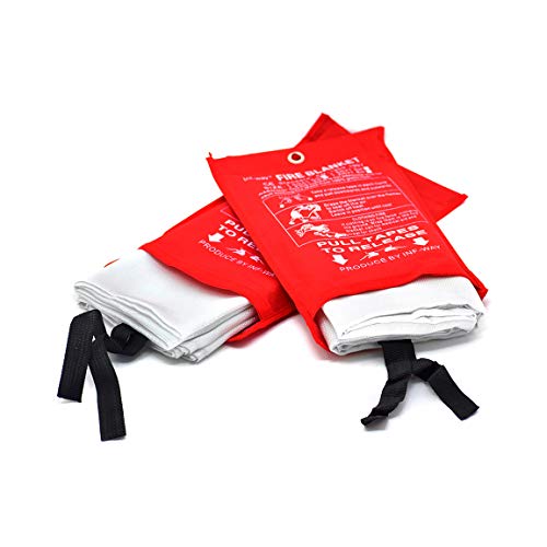 Parcil Distribution PD-452 Emergency Fire Extinguisher Blanket, Large, Pack of 2