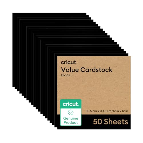 Cricut® Value Cardstock, Black - 12 in x 12 in (50 Sheets) - image 1