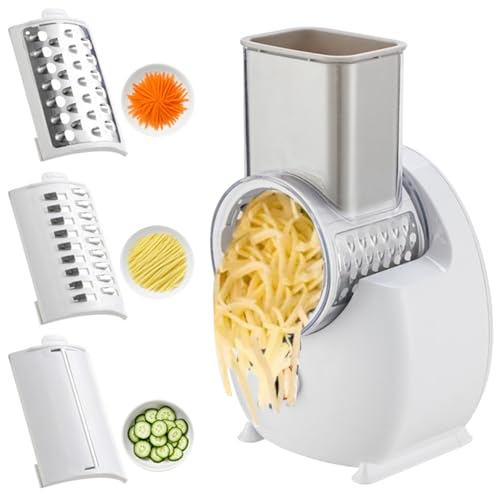 Râpe à fromage électrique Râpe à fromage automatique amovible avec 3 lames de formes différentes rechargeable par USB pour fruits et légumes électrique