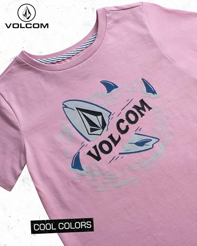 Image of Volcom Baby Boys Swim Set - 2 Piece Short Sleeve Swim Shirt Graphic Tees & Board Shorts - Infant Toddler Little Boys Swimsuit