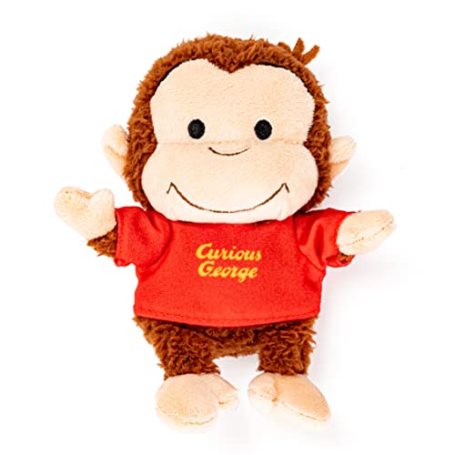 Image of KIDS PREFERRED Curious George Cuteeze Monkey Stuffed Animal Plush Red Shirt Toys Soft Cuddle Plushie Gifts for Baby and Toddler Boys and Girls - 7 Inches