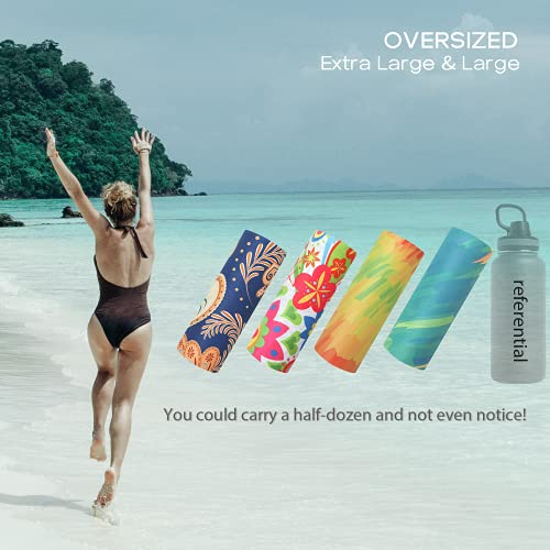 Your Choice Beach Towel Set, Microfiber Beach Towels Oversized Clearance 4 Pack - Large Beach Towel 60X30 Inch - (Paisley Blue, Paisley Multicolor, Abstract Blue, Abstract Orange) #TOP1