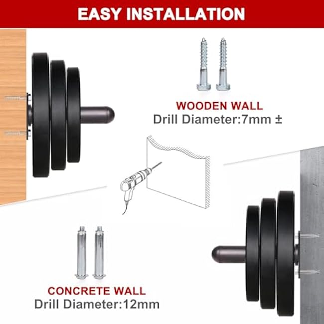 SYL Fitness Wall Mounted Weight Plate Holder, Fit 2 inch Olympic Weight Plates, Scratch Resistant Surface