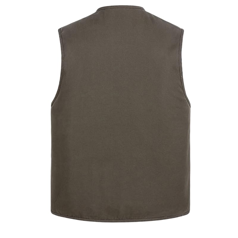 Chaleco de algodón con forro polar para hombre con cuello en V 3