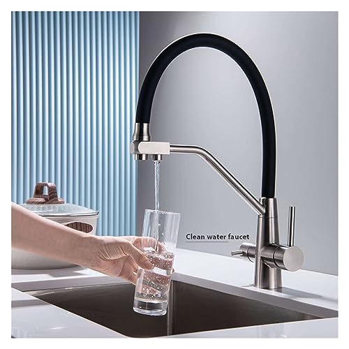 Robinet cuisine filtre eau double bec orientable à 360 - 4