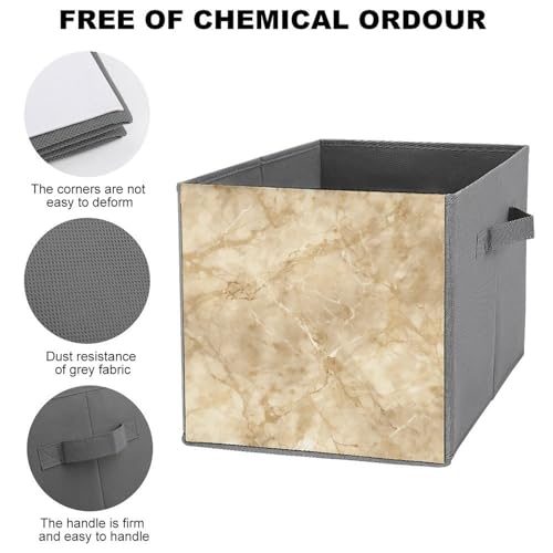 Bacs de rangement pliables marbre beige pour optimiser les placards