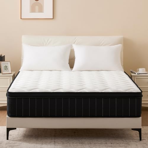 Moccona 12 Inch Queen Size Mattresses, Memory Foam Hybrid Mattress