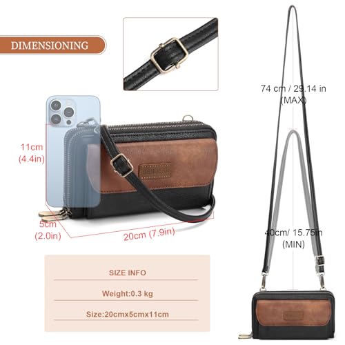 Image of SENDEFN Small Crossbody Phone Purses for Women Vegan Leather Crossbody Bags Shoulder Handbags