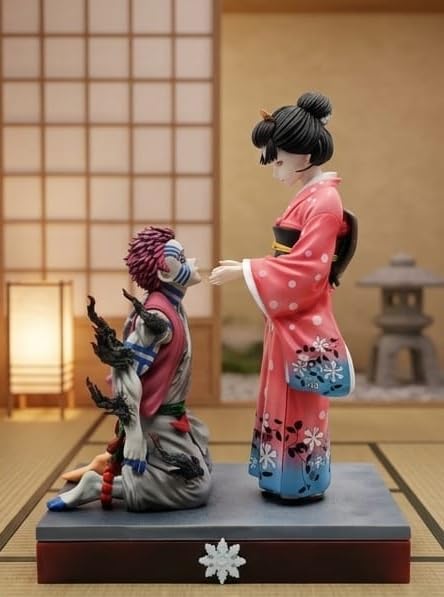 Image of Demon Slayer Akaza and Koyuki Action Figure Statue - Hakuji and Koyuki Emotional Scene Anime Collectible Figurine, PVC Model Desk & Room Decor Gift for Fans