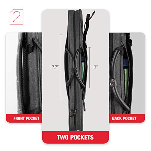 KONLLEN Pool Cue Case 3x4 Oxford Pool Stick Case Holds 3 Butts and 4 Shafts Billiard Sitck Large Capacity Carrying Cases with Multi-Pocket Pool Cue Accessories