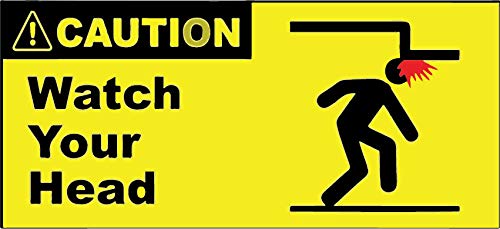 VVWV Caution Watch Your Head Sign Sticker for Public Places Hospitals Offices Size L X H 30 x 10 CM (B08QCFMTY3) Amazon Price History, Amazon Price Tracker