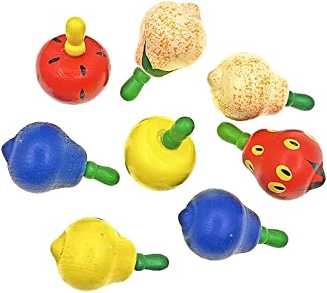 Wood Spinning Tops, Multicolored Painted Kids Novelty Wooden Gyroscopes, Fun Flip Tops, Assorted Standard Tops, Kindergarten Education Toys - Party Favors, Prize, Great Gift, 10 Pcs/Set (Colorful)