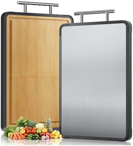 Titanium Cutting Board for Kitchen - Double Sided Reversible Chop...