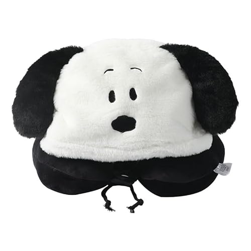 スヌーピー ネックピロー フード付き枕 フード付き おしゃれ かわいい 旅行 移動 飛行機 車 オフィス テレワーク トラベル ピロー 枕 昼寝枕 携帯枕(スヌーピーA)