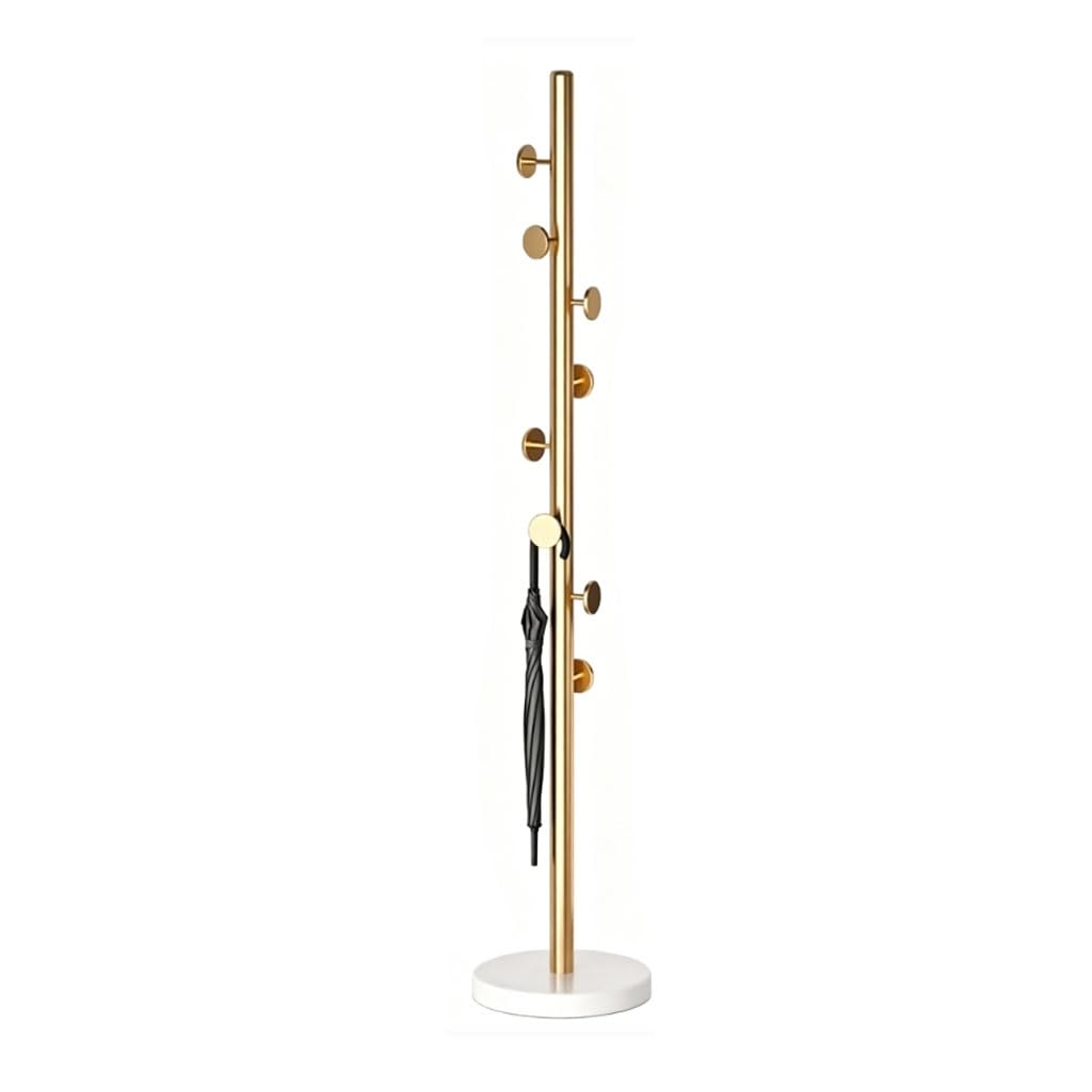 HRGKLMN Freestanding Coat Rack Tree Shaped Modern Coat Stand with Many Hooks, Minimalist Coat Hanger Stand for Apartment Office Hallway Bedroom,Gold B,Modell B