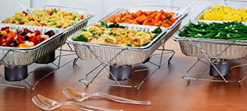 Chafing Dish Buffet Set Disposable 30 Piece Party Serving Kit Includes Chafing Kits With Lids And Serving Utensils For All Types Of Parties And Events | Disposable Party Set #TOP5