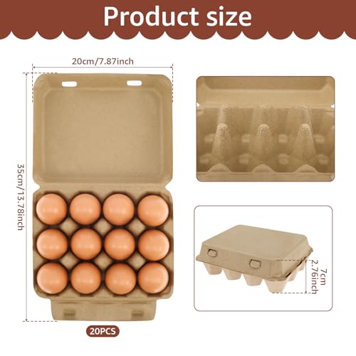 JEJUWE 240 x Half Dozen Egg Boxes x 20 Pieces 3x4 Style Egg Cartons, Traditional Fibre Eggs Box, Reusable and Biodegradable. Packs are Designed to Take Chicken Eggs from Small to Extra Large - Image 3