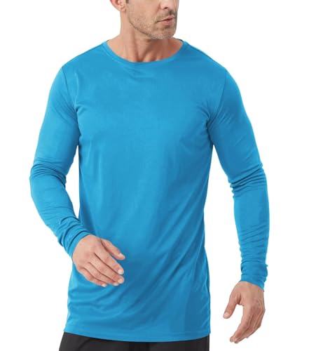 Image of Mens Tall Rash Guard Long Sleeve T Shirts-UPF 50+ Sun Protection Swim Tee