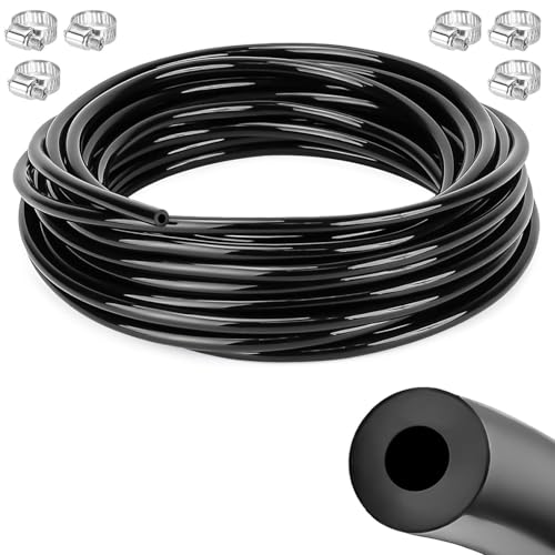 XSHAO® 8 m Durite Silicone, Durite Depression 4mm avec 6 Colliers de Serrage pour Utilisation Sur Moteur de Voiture et Systèmes Turbo (ID 4 mm, OD 8 mm)