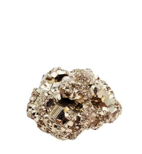 Divinity Pyrite Stone Original Crystal Cluster - High Energy Natural Iron Pyrite Stone Gold Rock Reiki Crystal Used for Increased Willpower and Manifestation | Peruvian Pyrite | Crystal Stone For Abundance