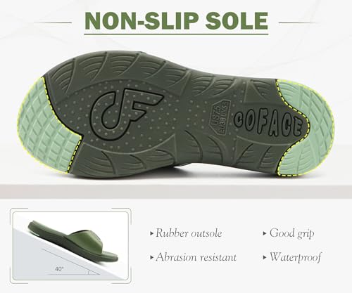 Image of COFACE Womens Dressy Orthotic Slides Lightweight Yoga Mat Thick Cushion Recovery Walking Sandals Adjustable Slip On Slippers with Comfortable Plantar Fasciitis Arch Support