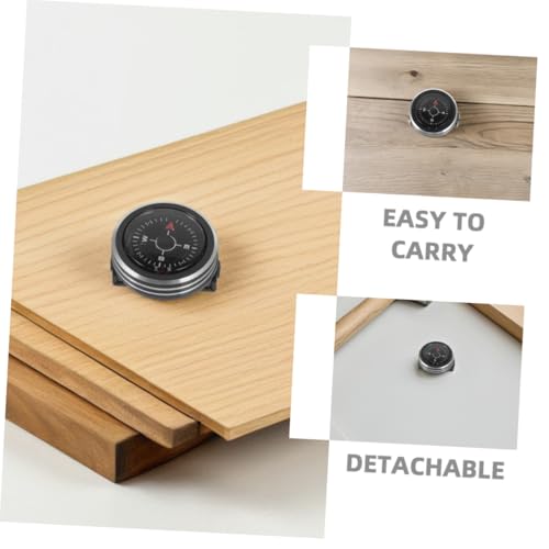 2 piezas banda de reloj desmontable con brújula metálica pequeña práctica para senderismo, camping, supervivencia, mochilero y navegación automotriz miniatura 3