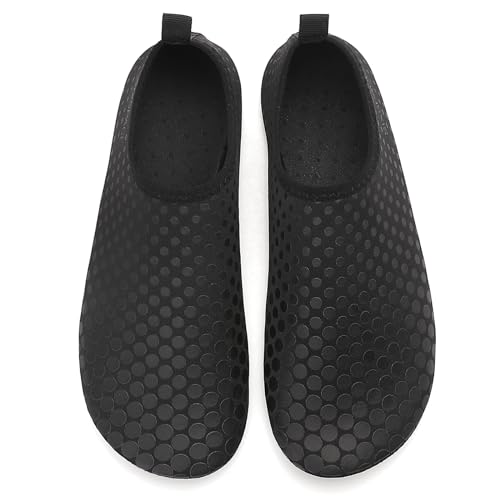 Foto von Sixspace Badeschuhe Wasserschuhe Herren Schwimmschuhe Strandschuhe Aquaschuhe Surfschuhe Barfußschuhe Tauchschuhe Wassersportschuhe(Schwarz,44 EU