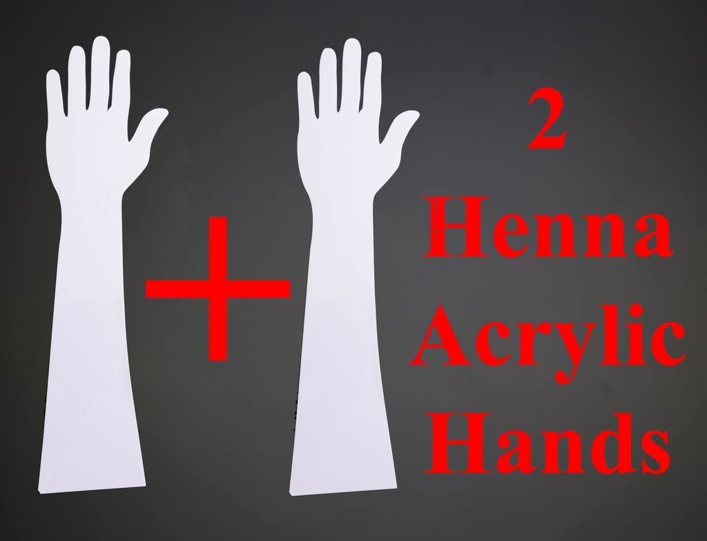 ISIRONA® Acrylic Mehndi Hand For Reusable Mehndi Practice Hnad=(PACK OF-02)