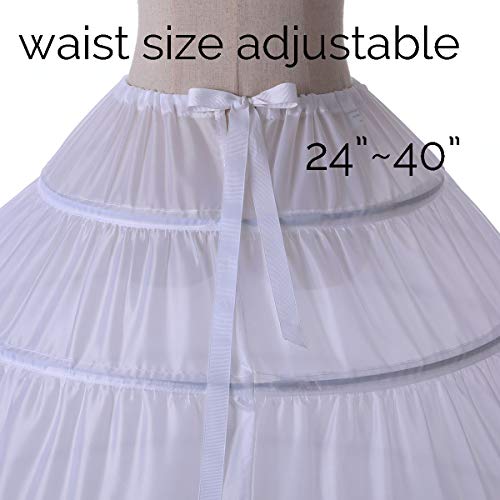 Full A-line 6 Hoop Petticoat for Women Underskirt Slip Crinoline For Bridal Dress PT064