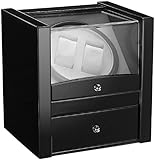 Hochwertiges Gehäuse in lackierter Holzoptik, Farbe: Pianoblack • 2 Wahlschalter für unterschiedliche Drehrichtungen und 5 verschiedene Drehintervalle • Absolut leiser Elektromotor, Ein-/Aus-Schalter