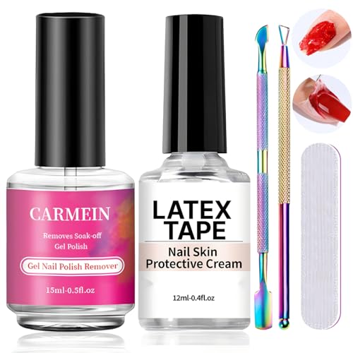 Image of Gel Nail Polish Remover 15ml | Liquid Latex Cuticle Protector, Fast Peel Off No Soaking Wrapping, Remove Gel Polish in 2-5 Minutes