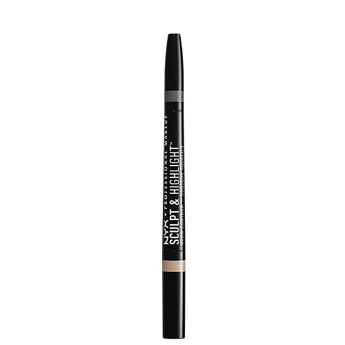 NYX PROFESSIONAL MAKEUP Esculpir y resaltar el contorno de cejas, lápiz de cejas, negro dorado