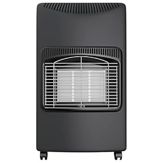 NIKLAS - Chauffage d'appoint gaz 4200W + Connectique incluse 3 niveaux de chauffe - Poele à gaz Infrarouge Gris sur roulettes, Allumage facile Piezo, Intérieur 120m3 NIKLAS