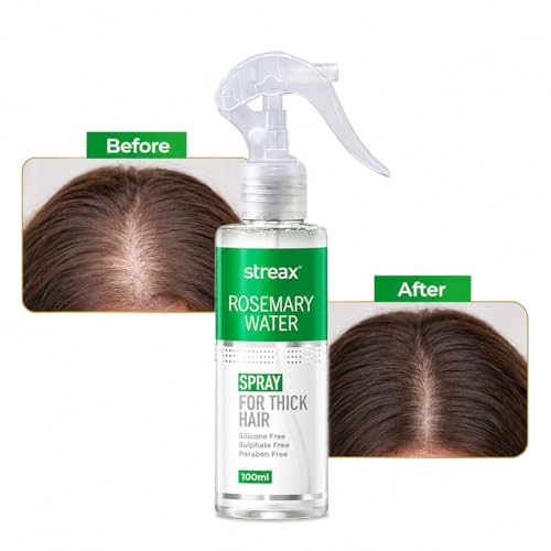 Image of Streax Rosemary Water Spray for Hair Growth - 100ml, For Hair Regrowth, Stronger & Thicker Hair and Reduces Hair Fall