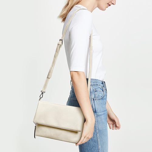 Image of KALIDI Vintage Vegan Leather Crossbody Bag PU Shoulder Bag Handbag Multiple Pockets Adjustable Removable Strap Women