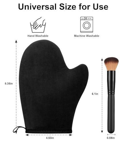 Image of Tanning Mitt Self Tanner Mitt 2 in 1 Set Self Tanning Mitt - Tanning Glove Self Tan Mitt Tanning Mitts Self Tanner Brush Self Tanner Glove for Face,Body