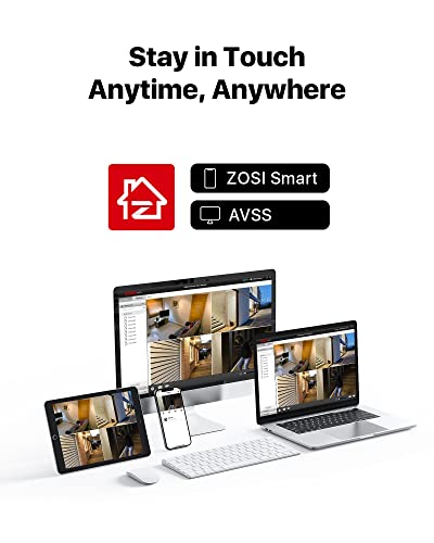 Zosi 8Ch 5Mp Poe Home Security Camera System Outdoor With 1Tb Hard Drive,H.265+ 5Mp Cctv Nvr,4Pcs Wired 5Mp Indoor Outdoor Poe Ip Dome Cameras,80Ft Night Vision,Remote Access For 24/7 Recording #TOP6