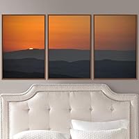 3 Piece Framed Canvas Wall Art Orange Sunset Canvas Prints Home Artwork Decoration for Living Room,Bedroom - 16