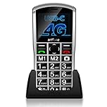 artfone 4G Volte Unlocked Cell Phones Canada, Mobile Phone for Seniors with SOS Button, 2MP Camera, 2.4" Display, Loud Volume, USB-C &Dock Charging, Talking Numbers, 1800mah Battery, Silver