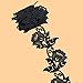 Floral Motifs Boho Black Lace Applique Trim Sequins Flower Embroidery Applique Sewing Craft,2 Yards