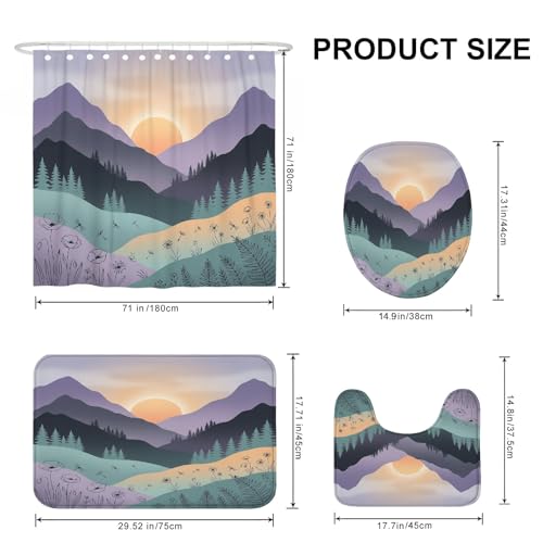 Rideau de douche en polyester violet de qualité supérieure 183cm