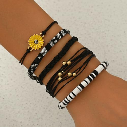 Image of Beach Summer Ankle Bracelet for Women Handmade Braided Adjustable String Anklets Waterproof Surfer Bracelet